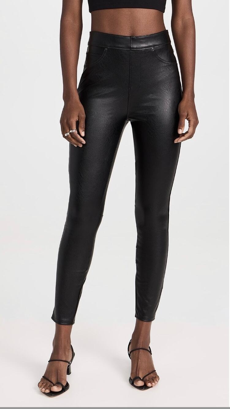 SPANX Faux Leather Like Ankle Skinny Pants, L